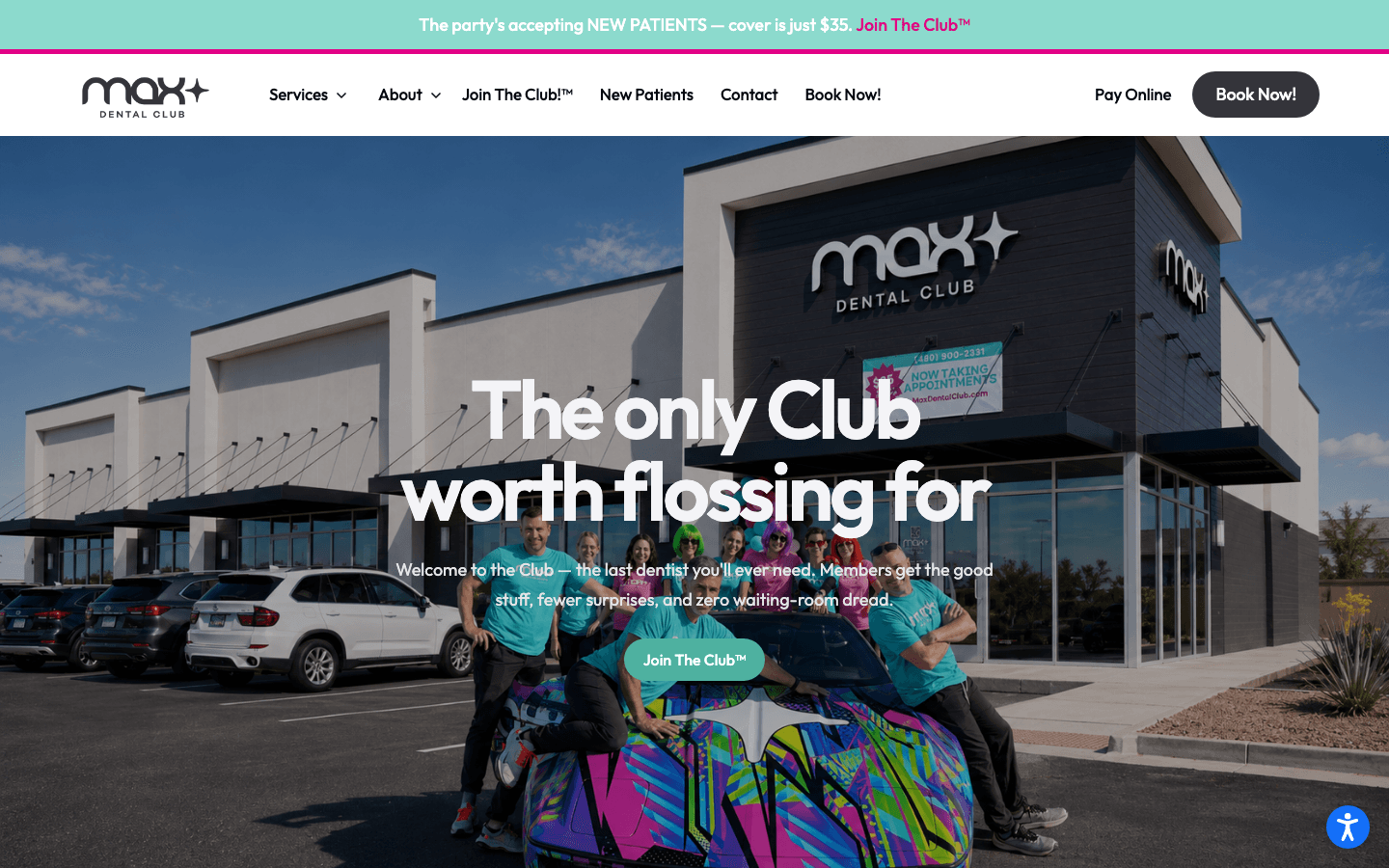 Max Dental Club website — homepage